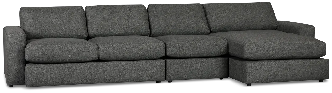 Brantley Dark Gray Fabric Small Right Chaise Sectional