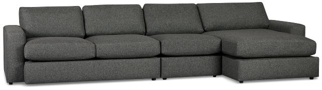 Brantley Dark Gray Fabric Small Right Chaise Sectional