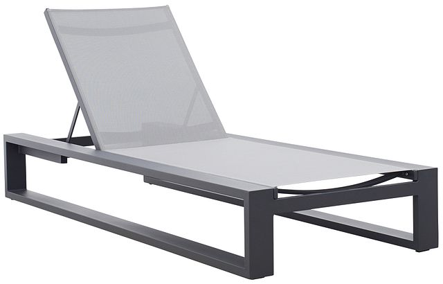 black aluminum outdoor chaise lounge