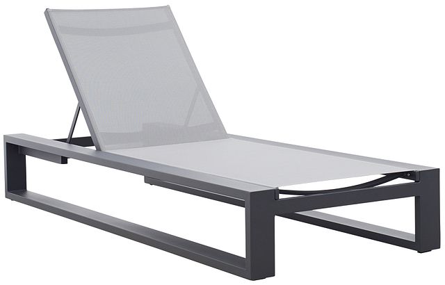 Linear Dark Gray Aluminum Chaise (2)