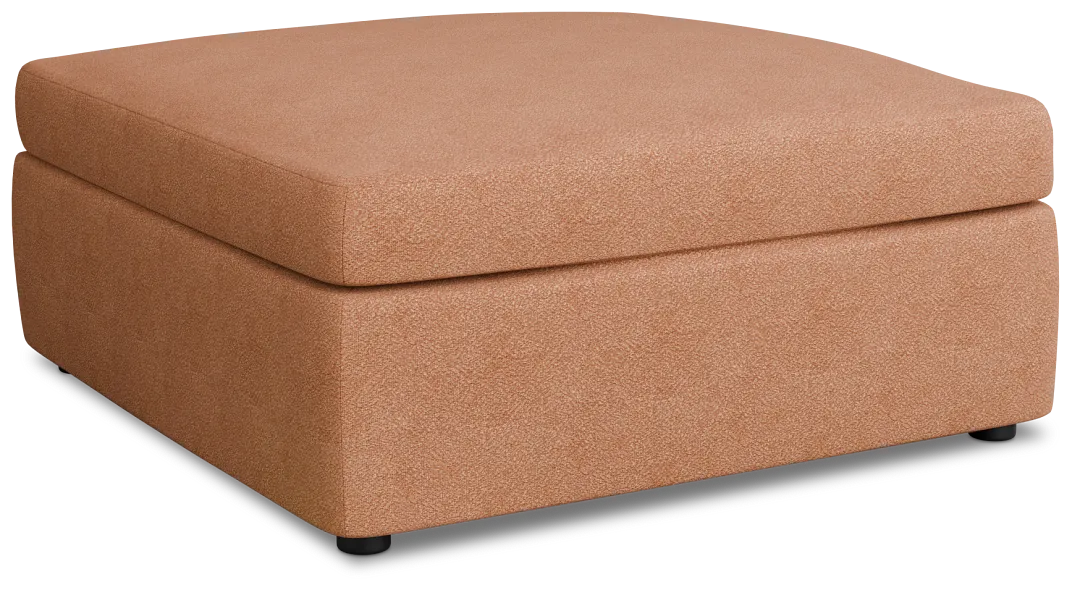 Destin Sutton Orange Fabric Cocktail Ottoman