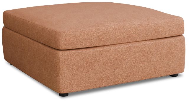 Destin Sutton Orange Fabric Cocktail Ottoman