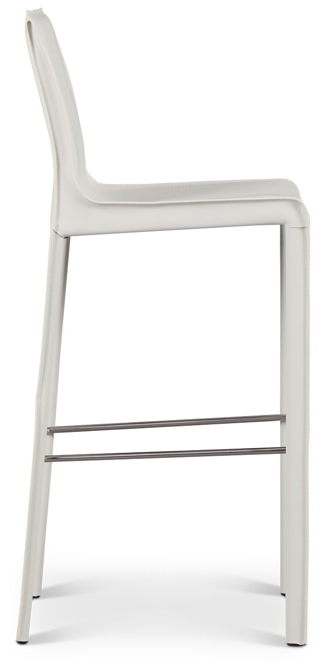 Lugo White 30" Upholstered Barstool