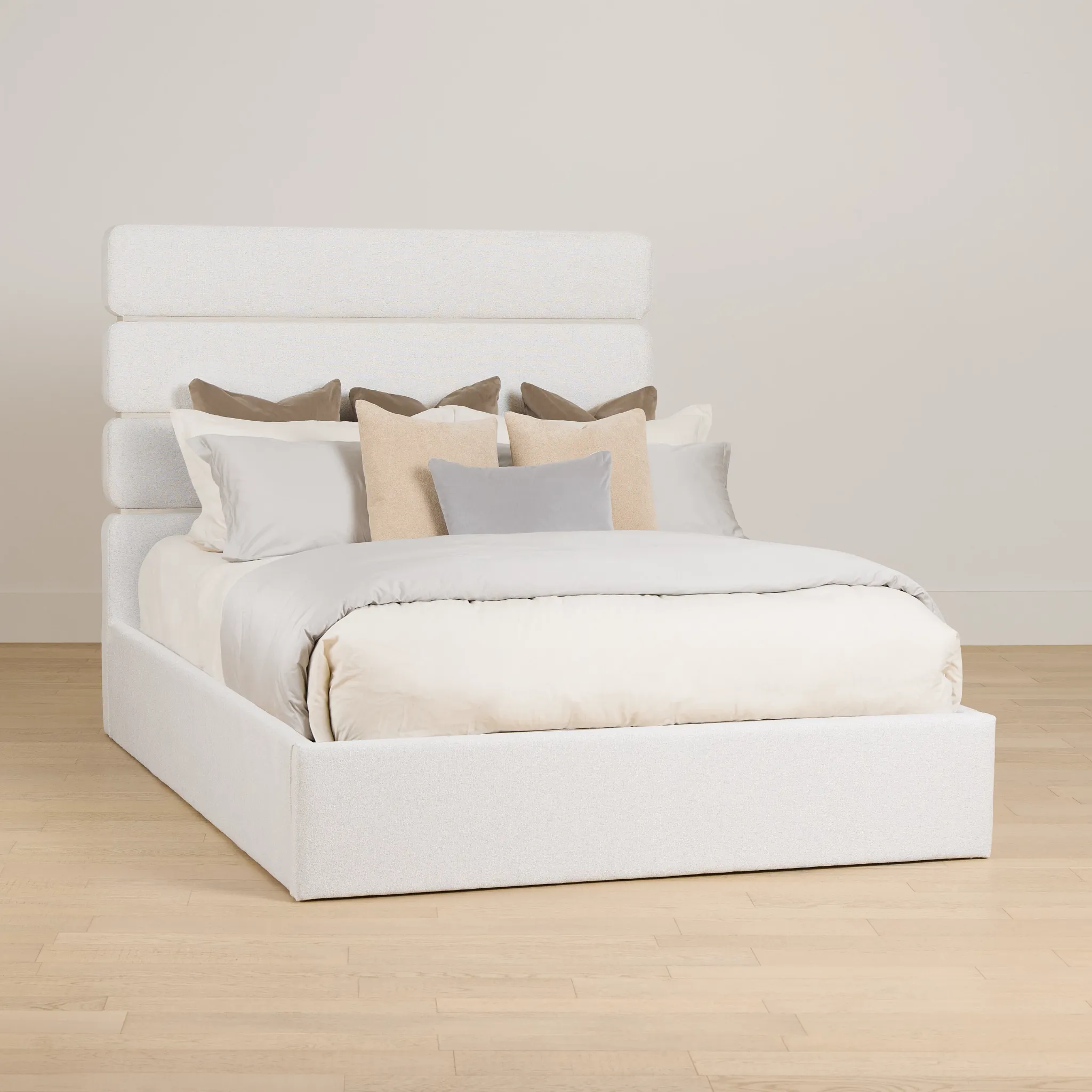 Capraia Light Beige Uph Panel Bed