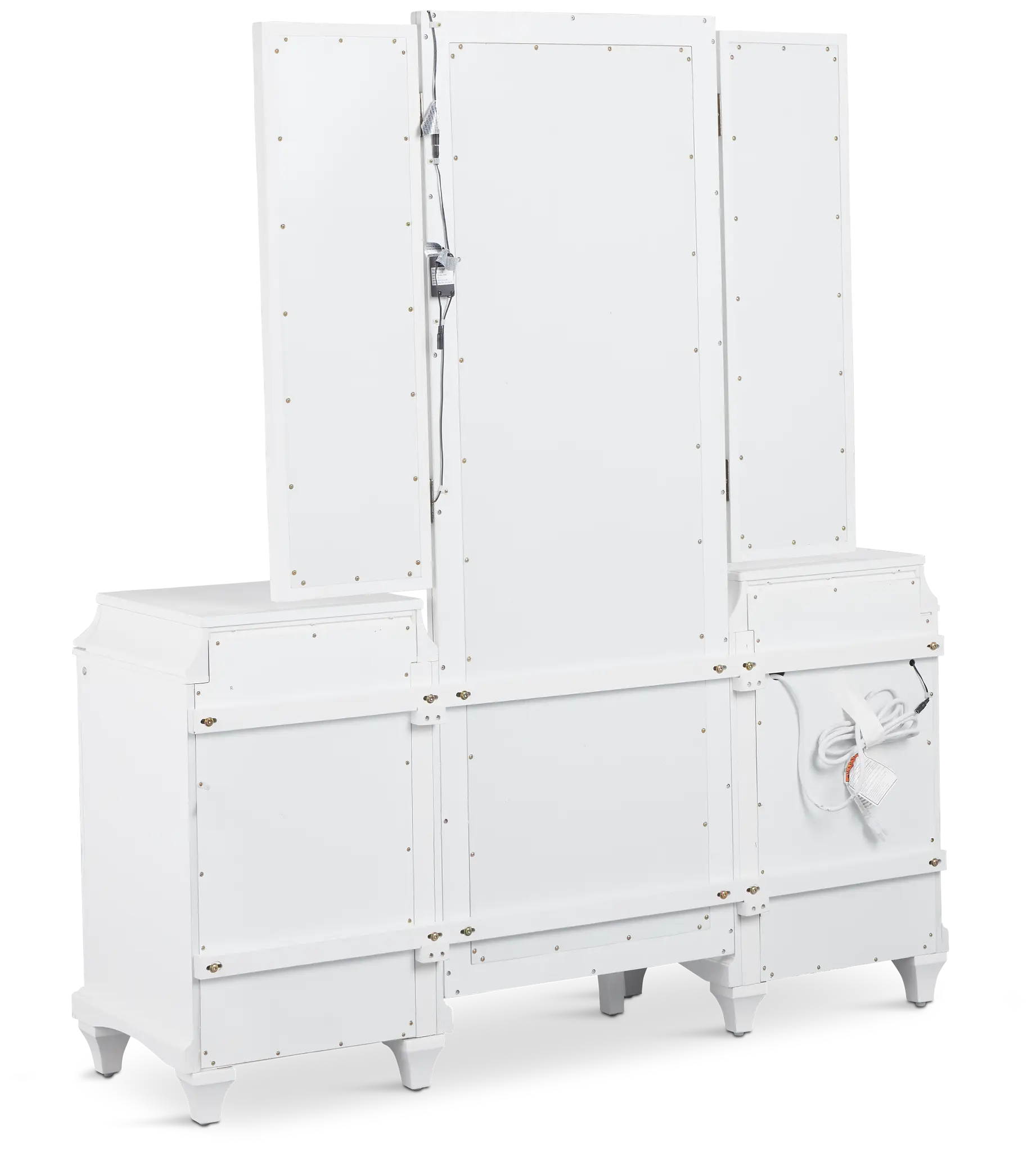 Milan White Vanity & Mirror With Stool Milan White Vanity & Mirror With Stool