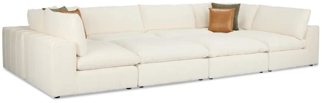 Cruz White Fabric 8-piece Pit Sectional Cruz White Fabric 8-piece Pit Sectional