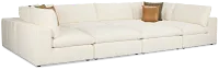 Cruz White Fabric 8-piece Pit Sectional
