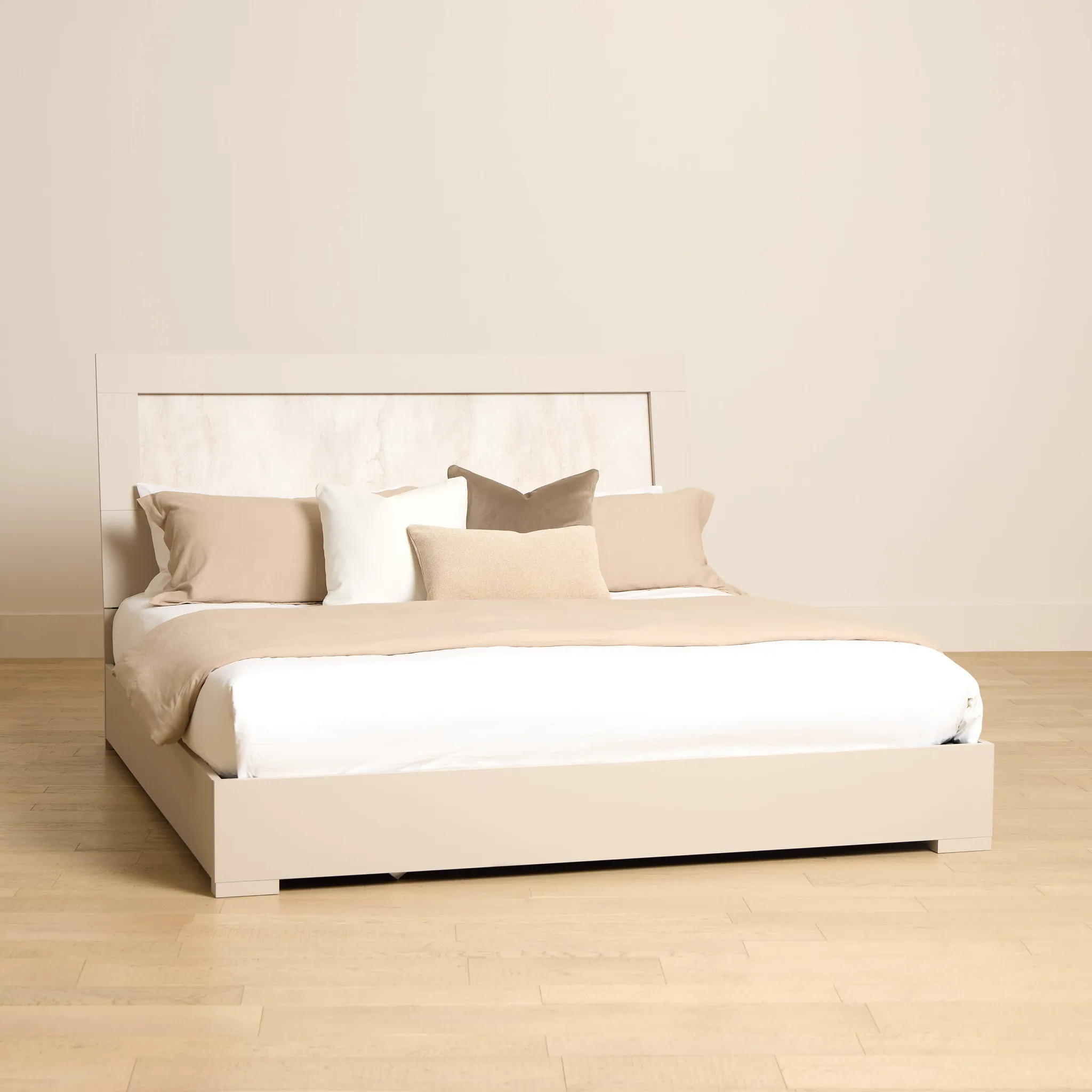 Valencia Light Tone Panel Bed