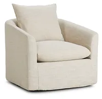 Willow Light Beige Fabric Swivel Chair