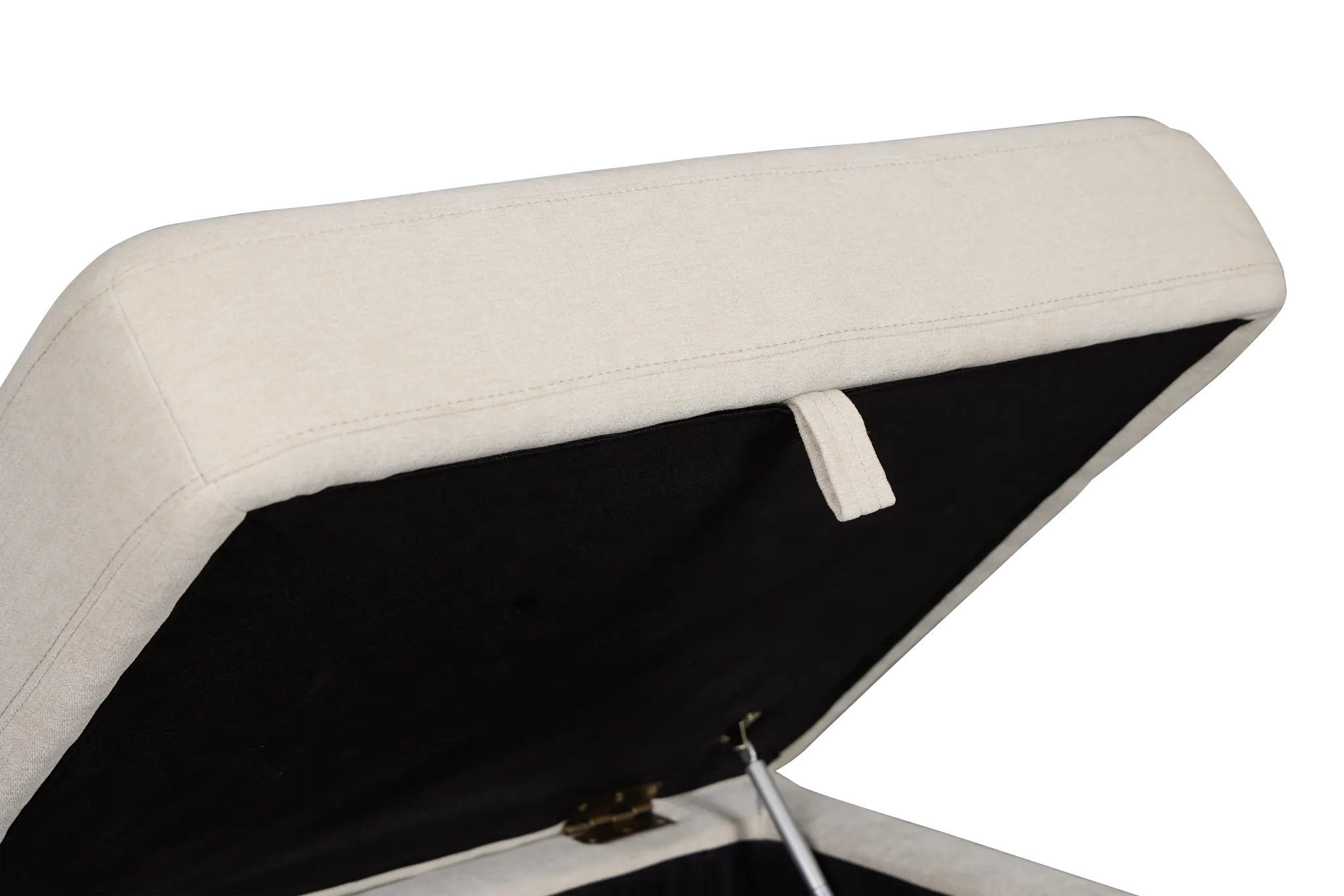 Addie Beige Fabric Storage Ottoman Addie Beige Fabric Storage Ottoman