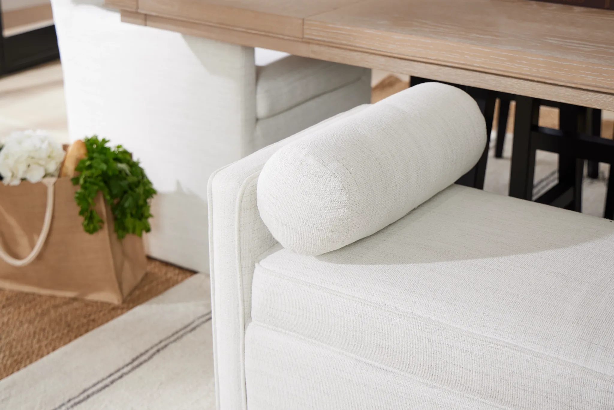 Southlake Beige Upholstered Dining Bench