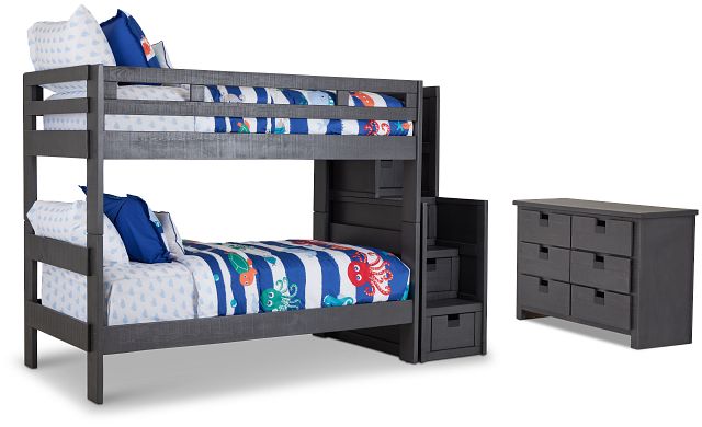 Devon Gray Staircase Bunk Bedroom