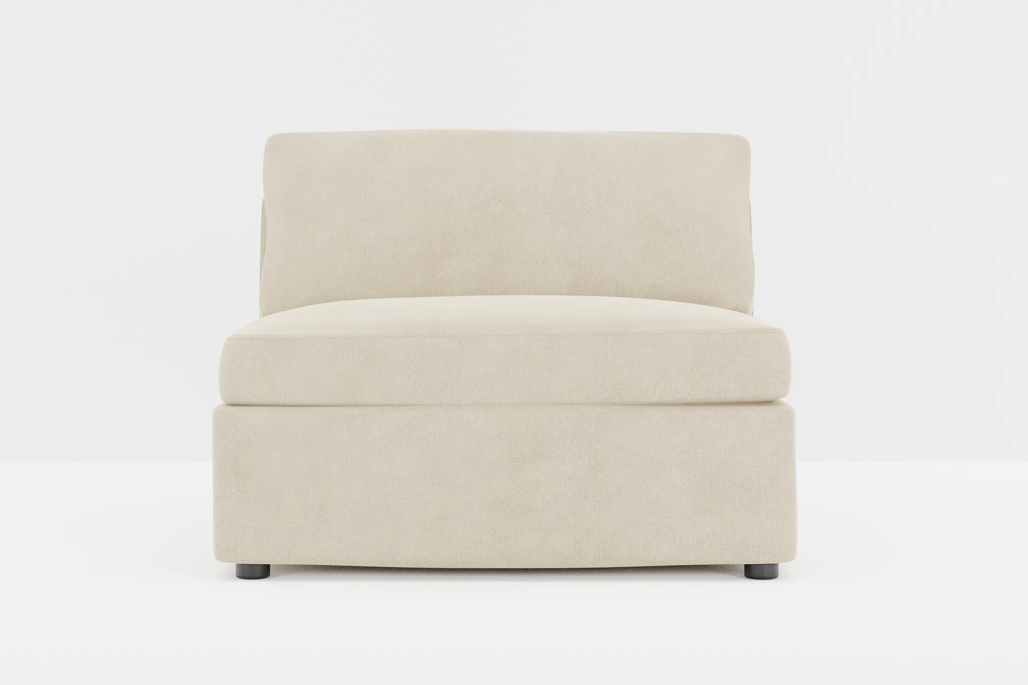 Destin Peyton Beige Fabric Armless Chair