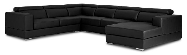 Maxwell Black Micro Large Right Chaise Sectional