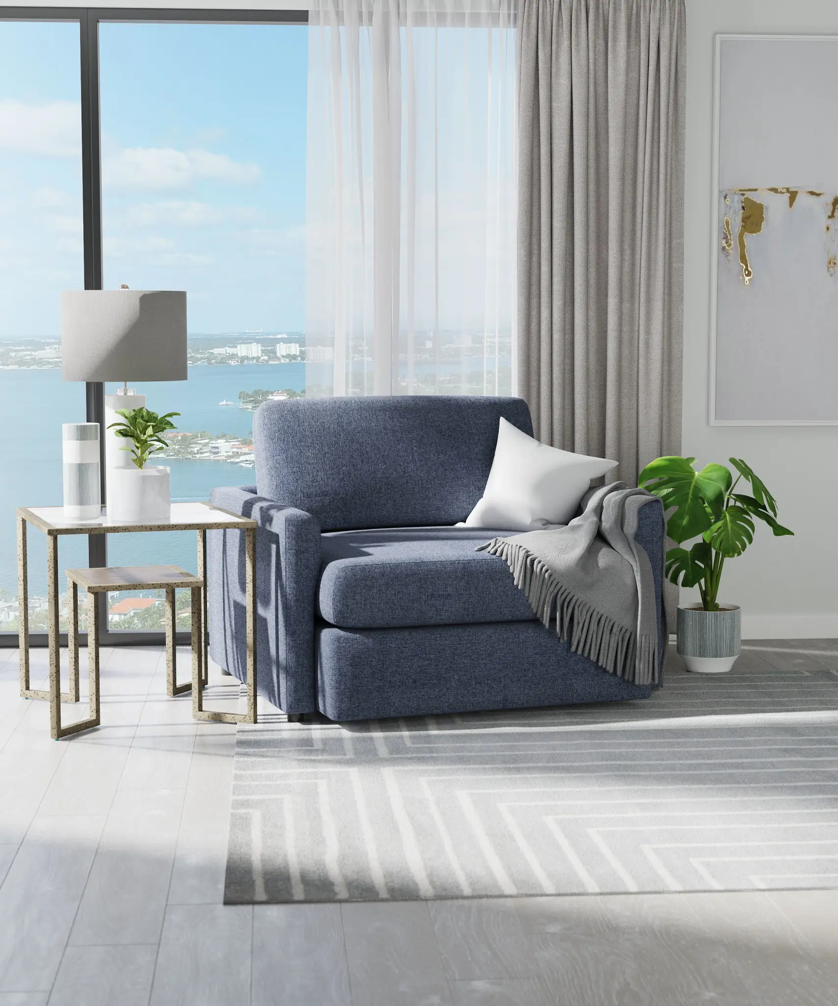 Noah Blue Fabric Chair Noah Blue Fabric Chair