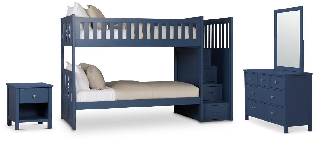 Charleston Dark Blue Step Bunk Bed Bedroom Charleston Dark Blue Step Bunk Bed Bedroom