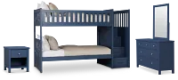 Charleston Dark Blue Step Bunk Bed Bedroom