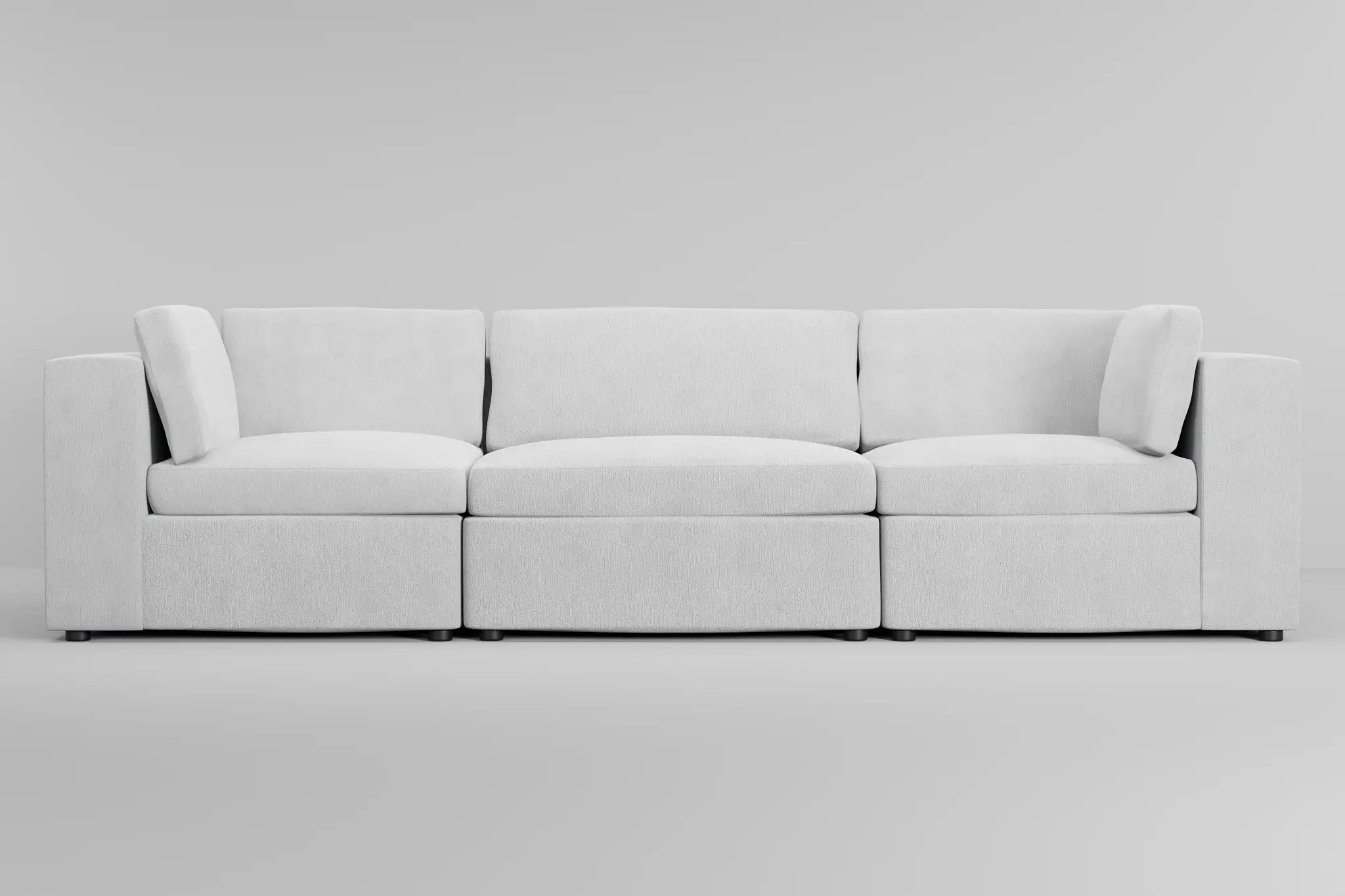Destin Revenue White Fabric 3-piece Modular Sofa Destin Revenue White Fabric 3-piece Modular Sofa
