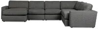Brantley Dark Gray Fabric Large Left Chaise Sectional