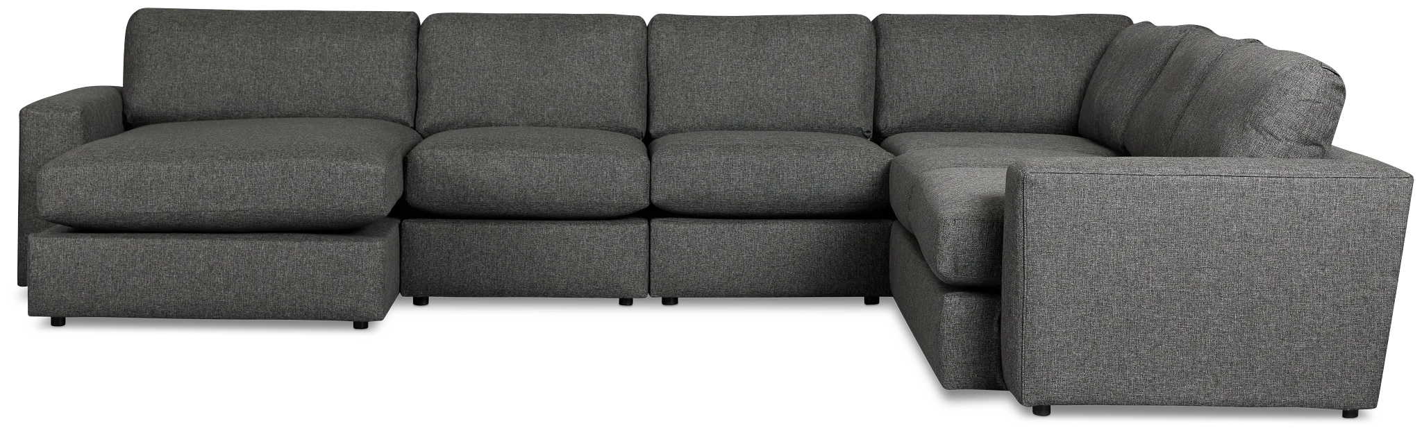 Brantley Dark Gray Fabric Large Left Chaise Sectional