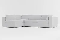 Destin Delray Light Gray Fabric 4-piece Modular Sectional