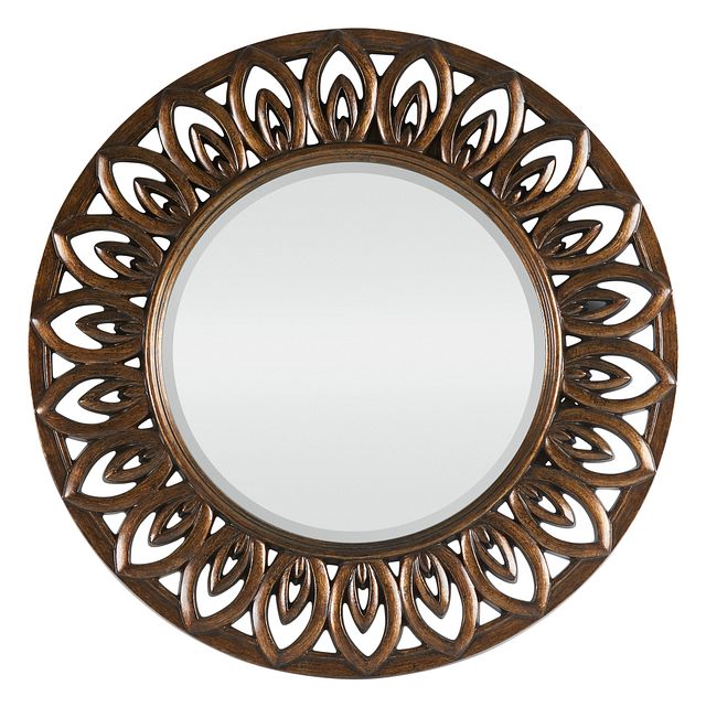 Pisces Bronze Round Mirror