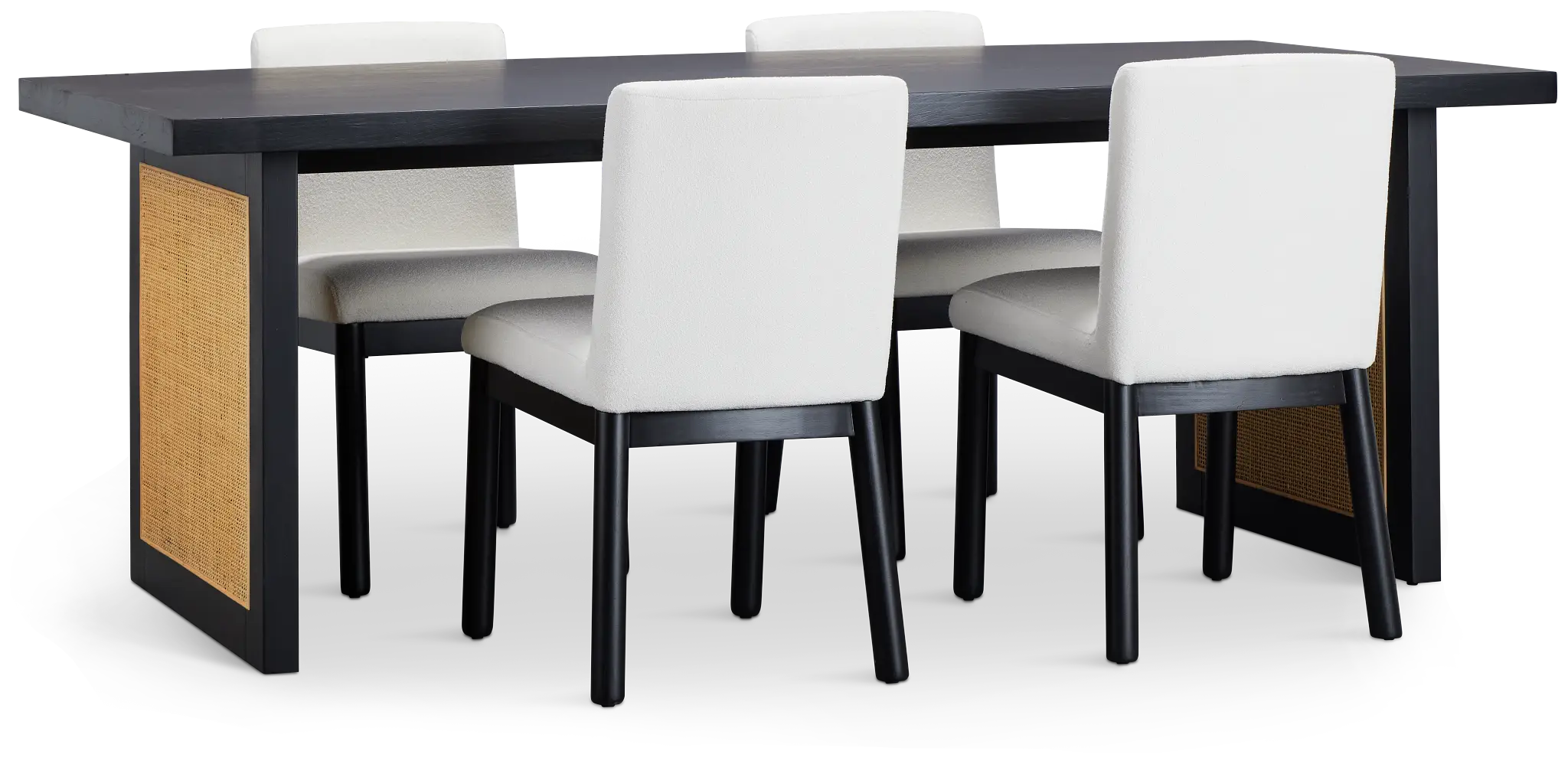 Brisbane Black Rectangular Table & 4 Upholstered Chairs Brisbane Black Rectangular Table & 4 Upholstered Chairs