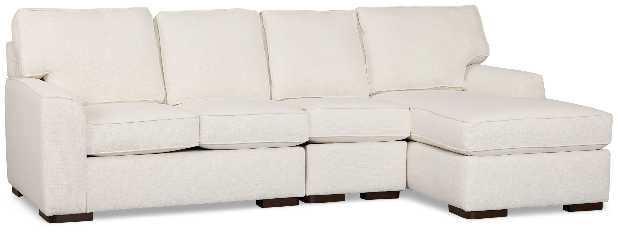Sinclair Light Beige Fabric Small Right Chaise Sectional