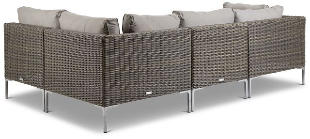 Tulum Gray Woven 4-piece Modular Sectional