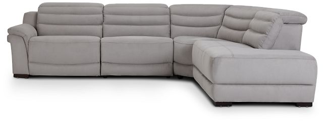 Sentinel Light Gray Micro Small Right Bumper Power Reclining Sectional
