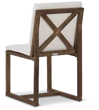 Linear Teak White Side Chair