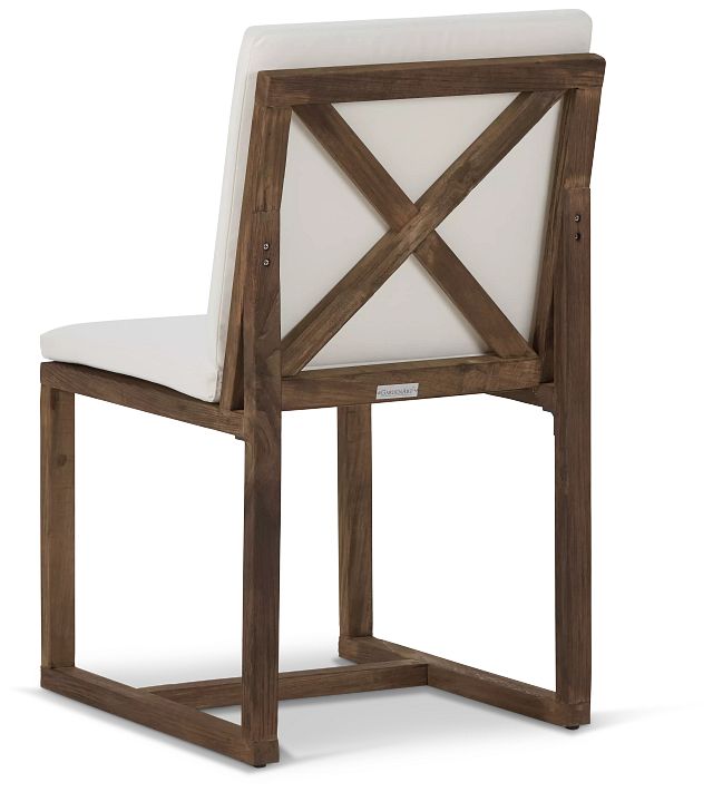 Linear Teak White Side Chair