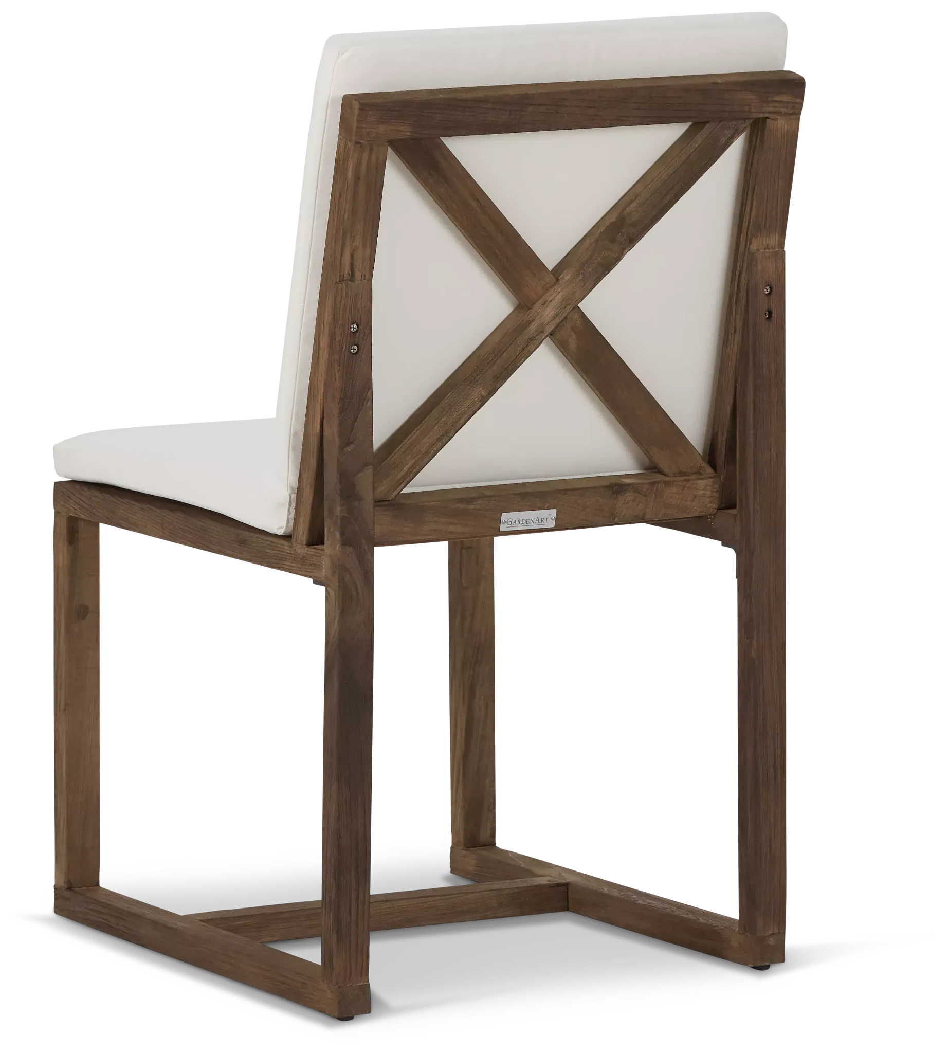 Linear Teak White Side Chair