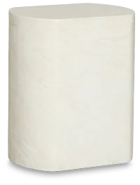 Layla White Curved End Table