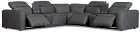 Ryland Dark Gray Fabric Large Triple Power Reclining Two-arm Sectional