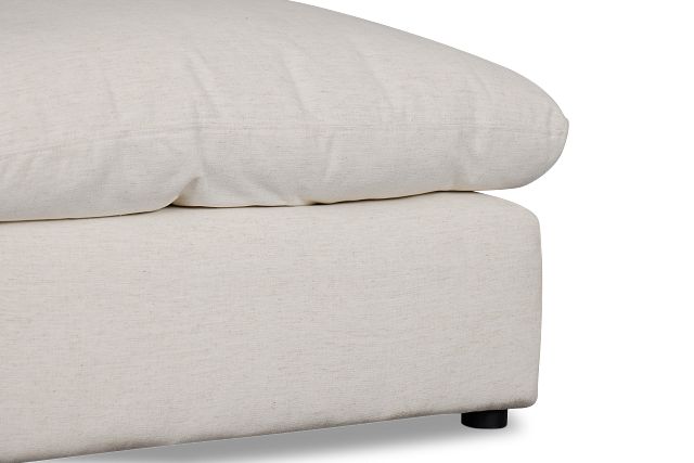 Serena White Fabric Ottoman