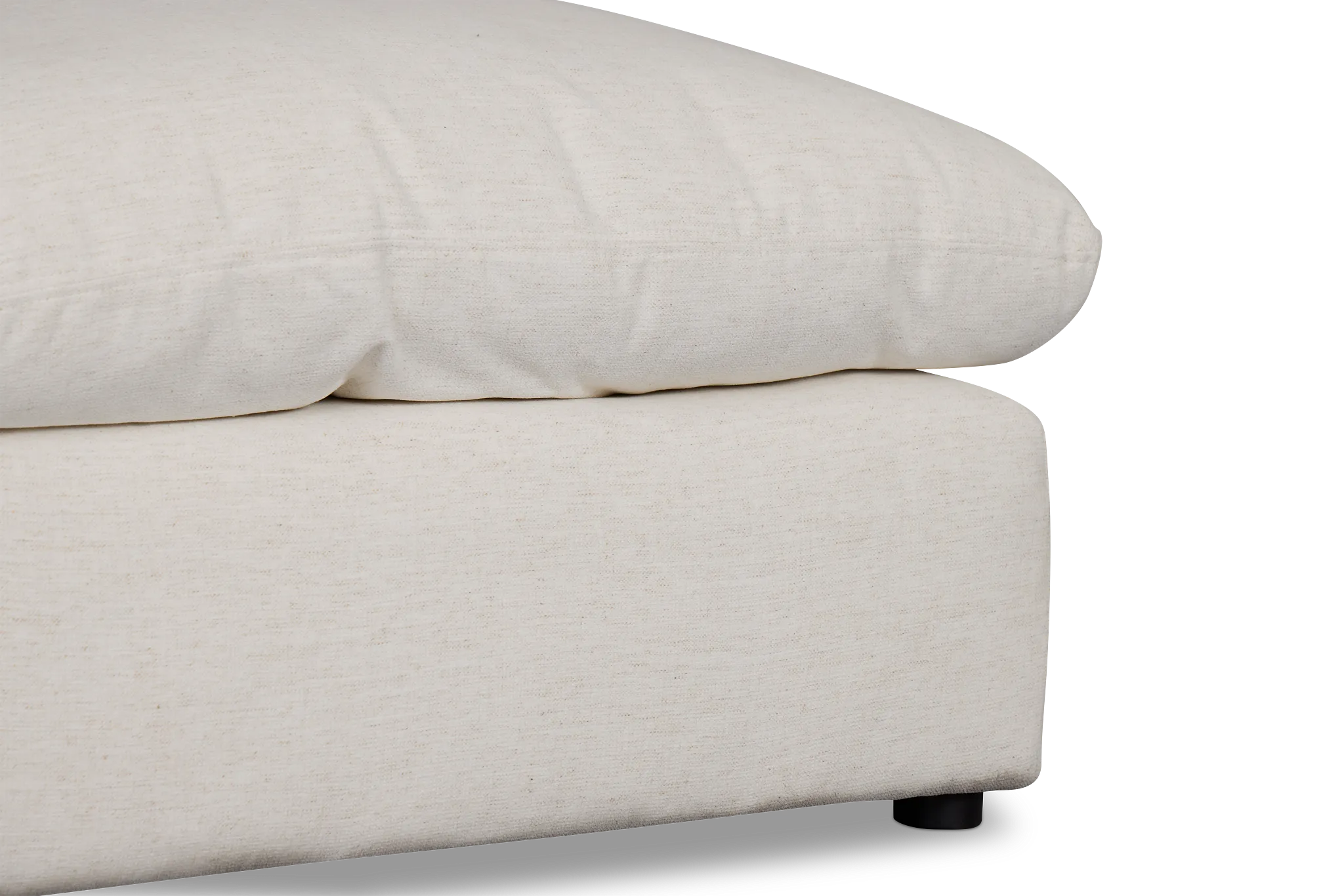 Serena White Fabric Ottoman