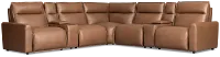 Edison Dark Brown Lthr/vinyl Large Dual Power Reclining Two-arm Sectional