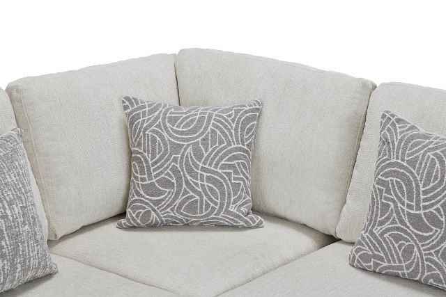 Blakely White Fabric Small Left Bumper Sectional
