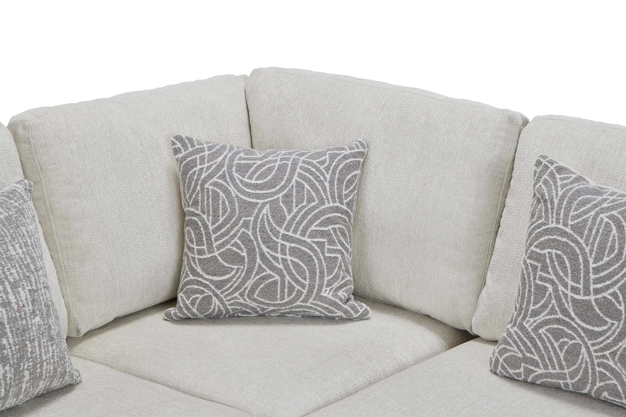 Blakely White Fabric Small Left Bumper Sectional