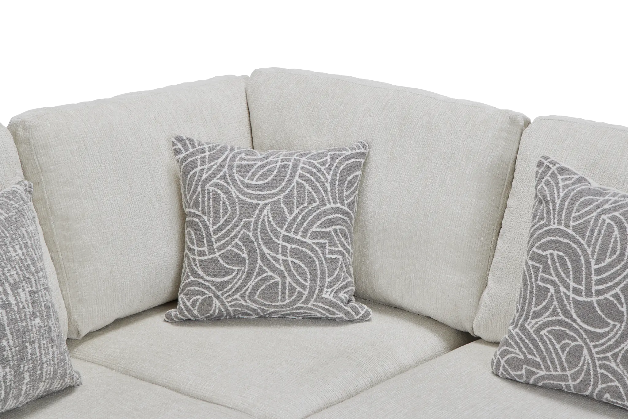 Blakely White Fabric Small Left Bumper Sectional Blakely White Fabric Small Left Bumper Sectional