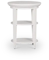 Heron Cove White Round End Table