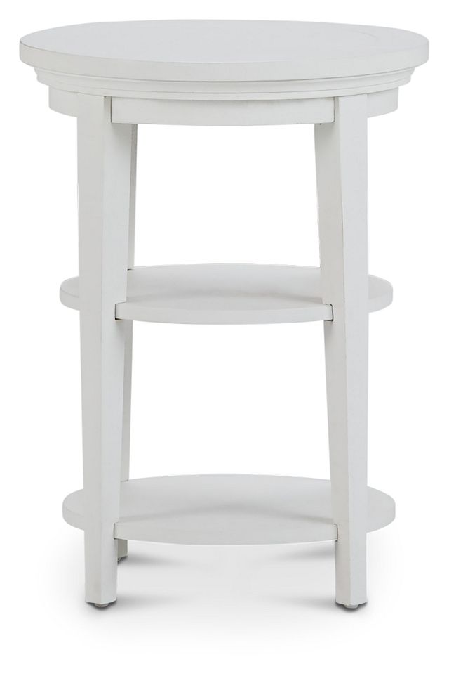 Heron Cove White Round End Table (1)