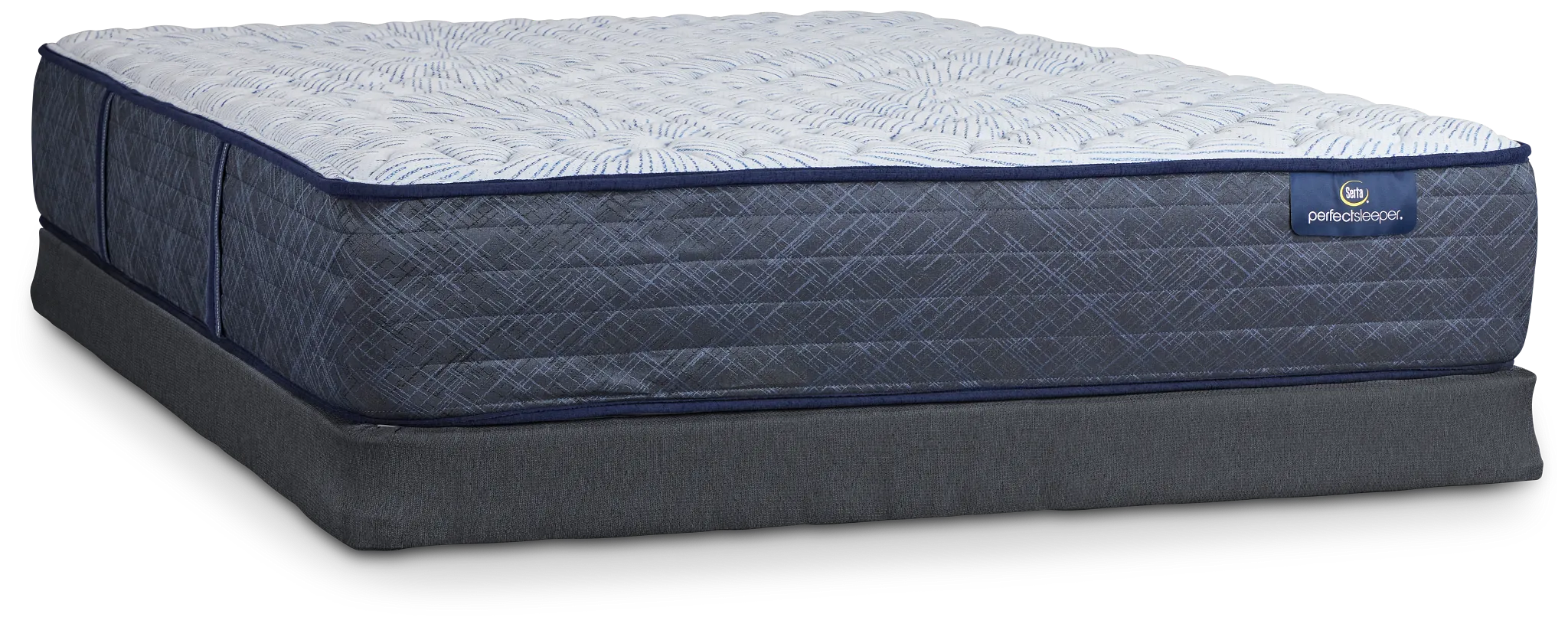 Serta Perfect Sleeper Blue Lagoon Nights Firm Low-profile Mattress Set