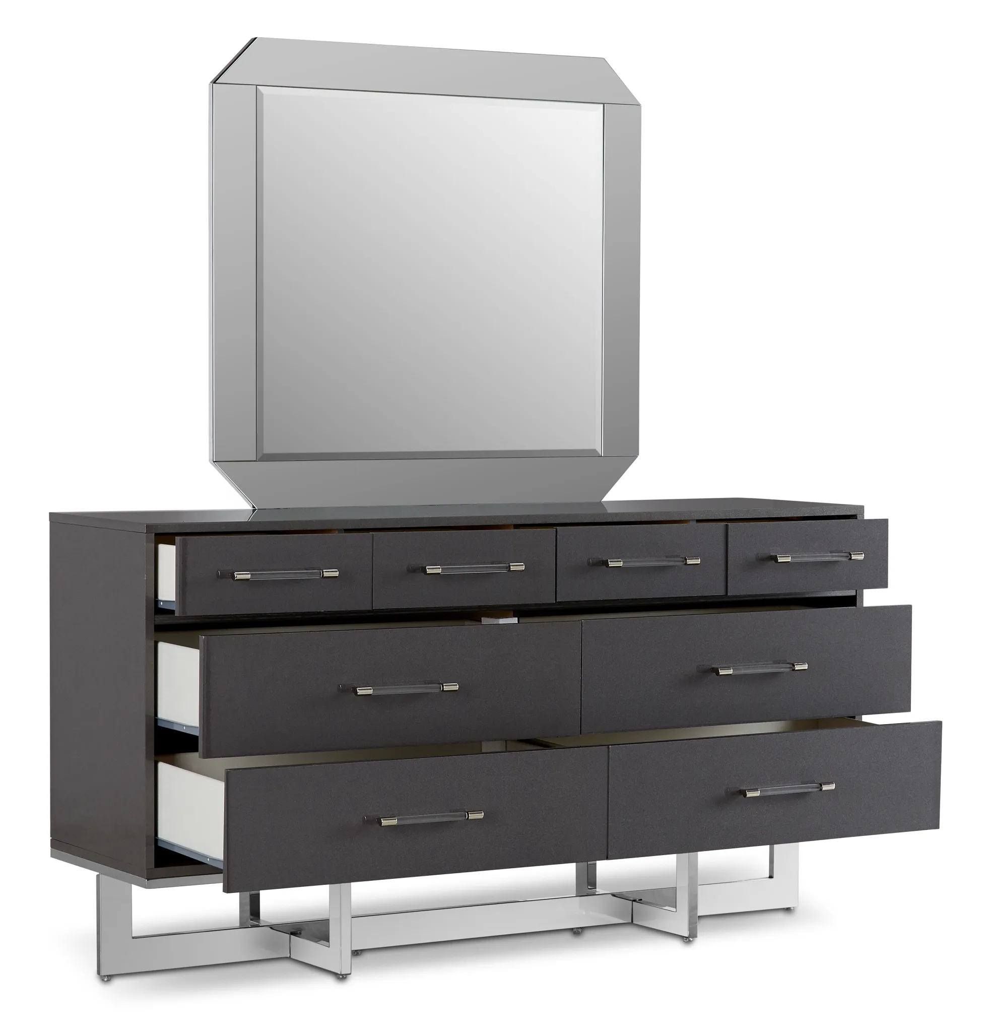 Cortina Gray Dresser & Mirror