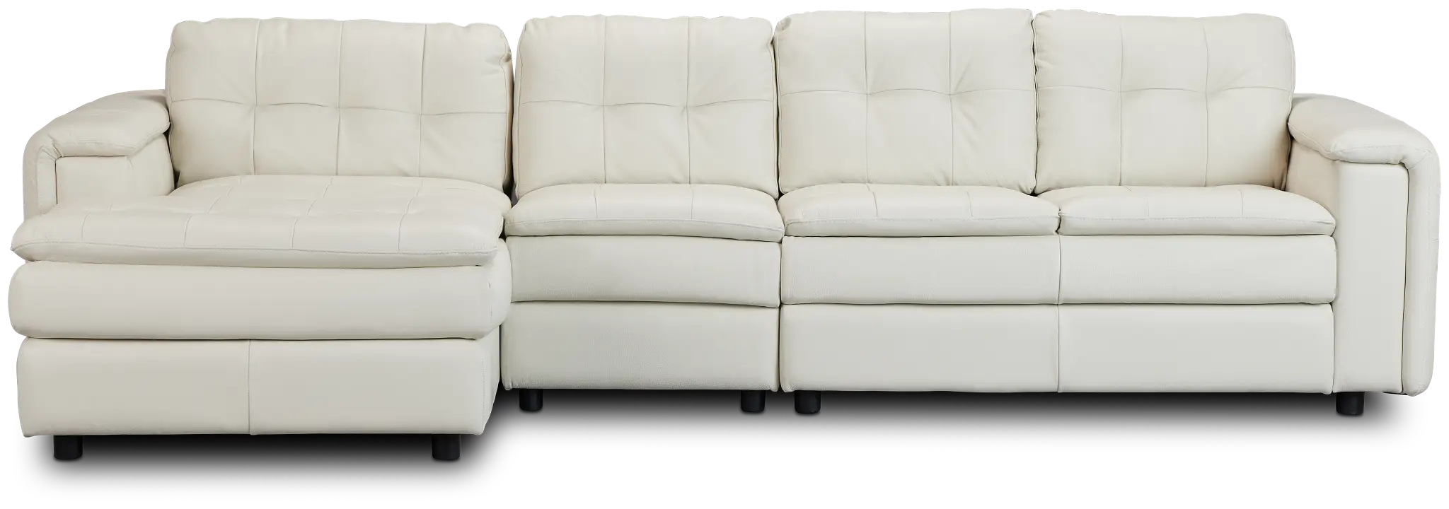 Rowan Light Beige Leather Small Left Chaise Sectional Rowan Light Beige Leather Small Left Chaise Sectional