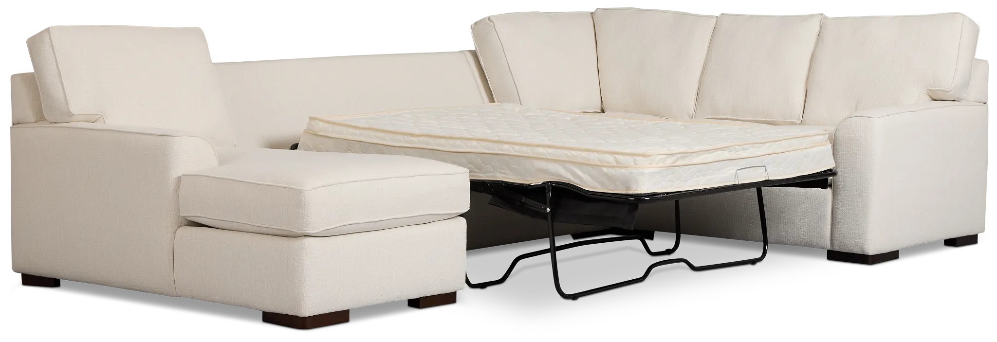 Sinclair Light Beige Fabric Left Chaise Innerspring Sleeper Sectional