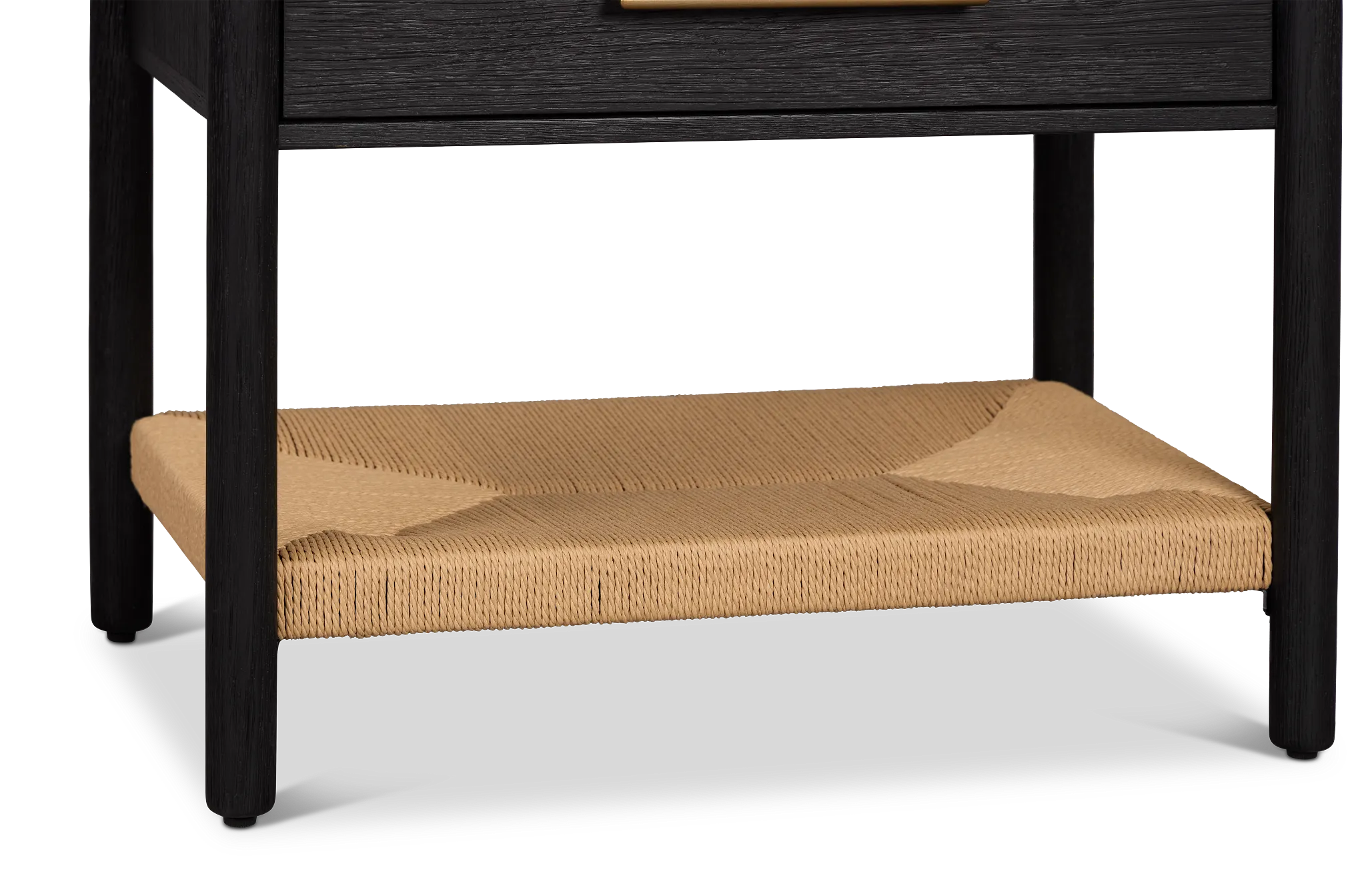 Santorini Black Woven Nightstand