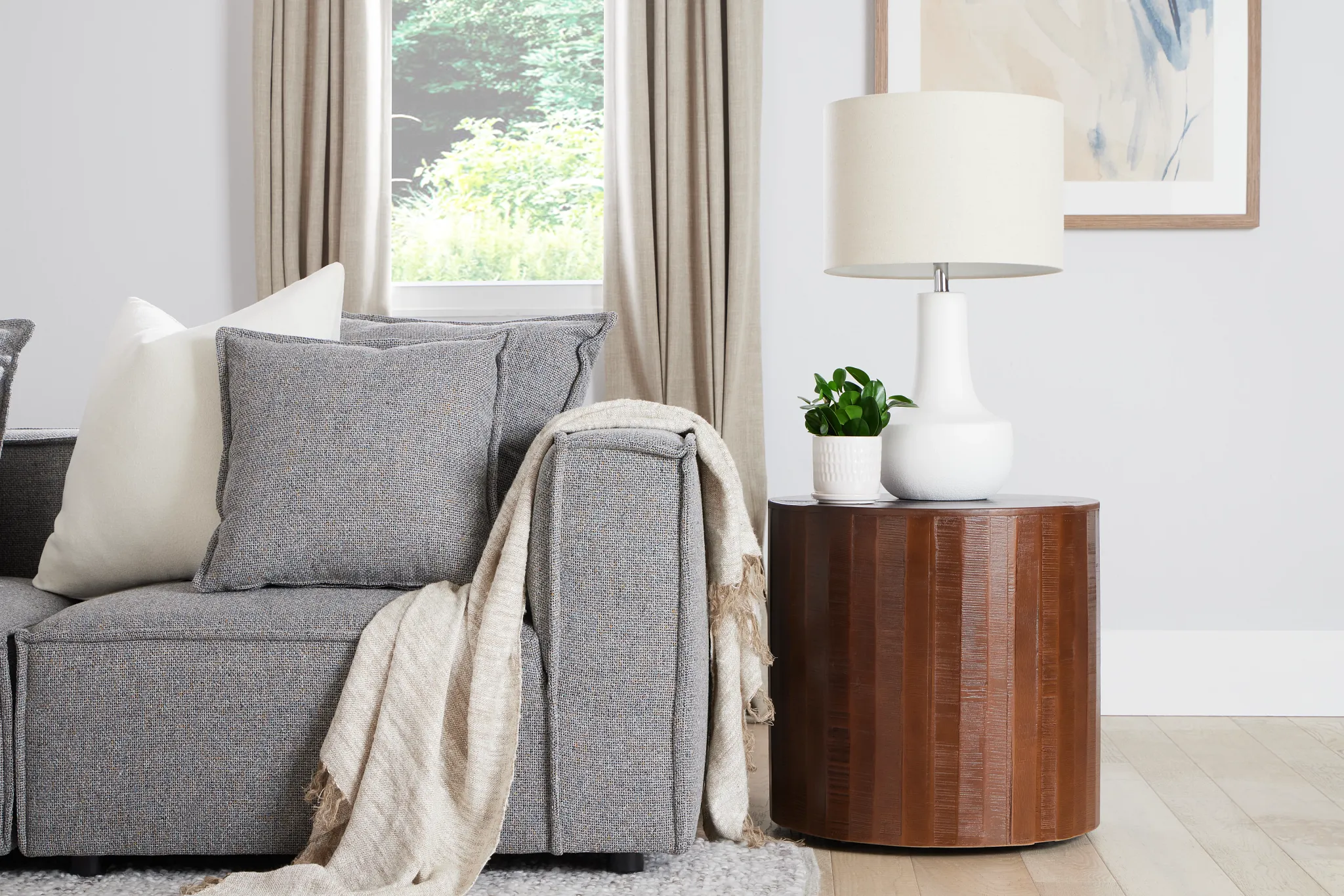 Tatum Gray Fabric 3-piece Modular Sofa