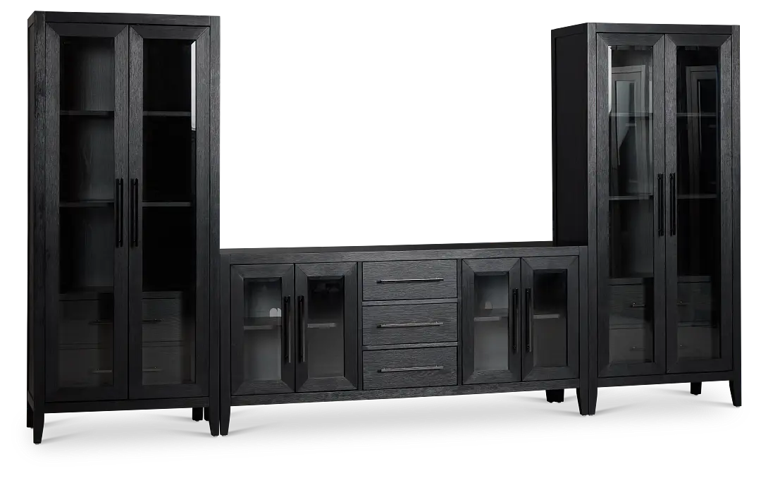 Alden Black 70" Entertainment Wall Alden Black 70" Entertainment Wall